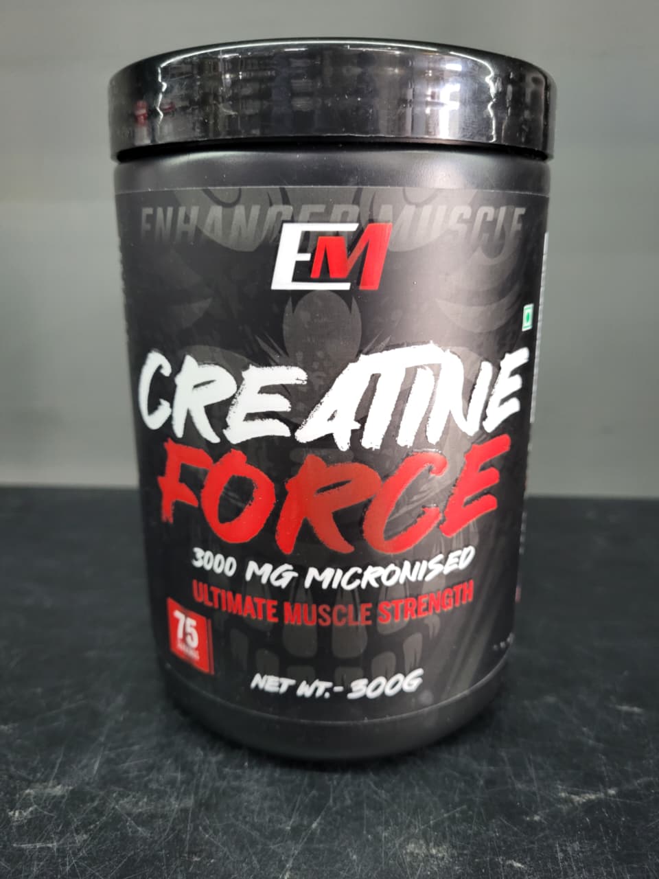 Enhanced Muscle Creatine Force – 3000mg Micronized Creatine Monohydrate with HMB (300g, 75 Servings)