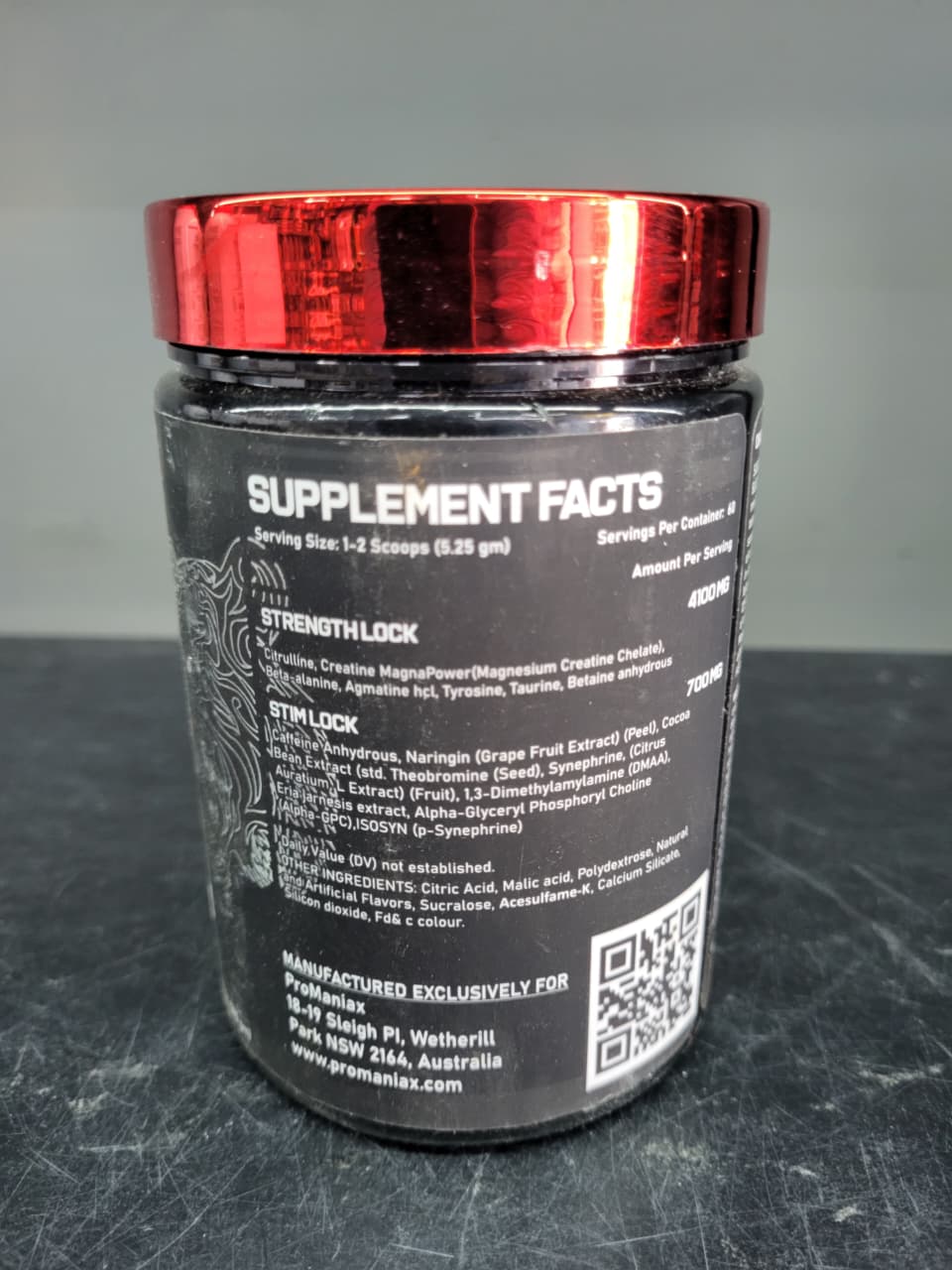 ProManiax Blood Lock: Stim Loaded Electrifying Pre-Workout – 60 Servings (Mix Berry)