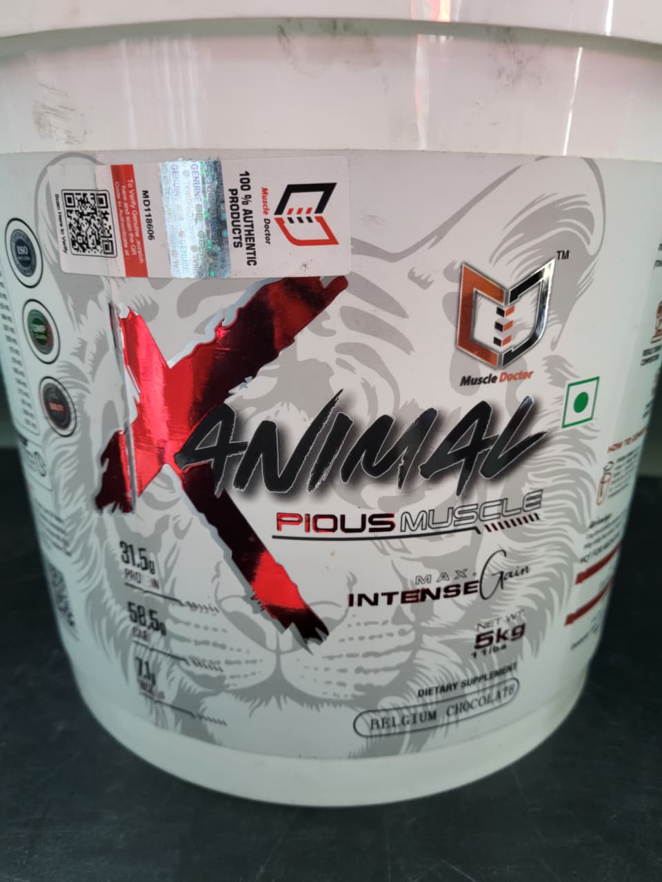 Muscle Doctor X-Animal Pious Muscle Gainer | Max Intense Gain – Belgium Chocolate (5kg)