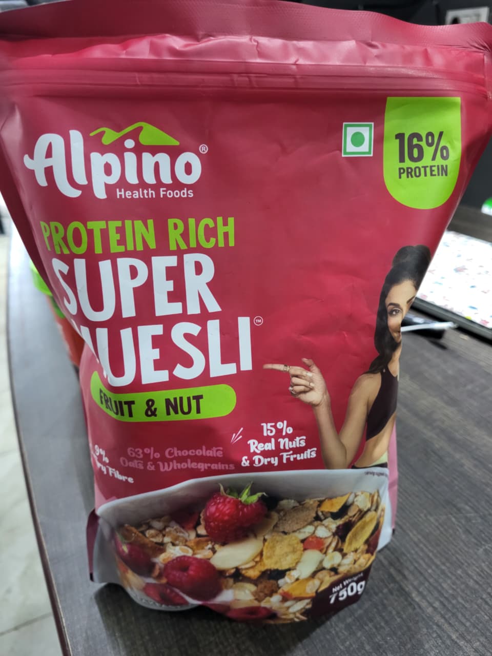 Alpino Health Foods Protein Rich Super Muesli – Fruit & Nut (750g) | 16% Protein & 15% Real Nuts