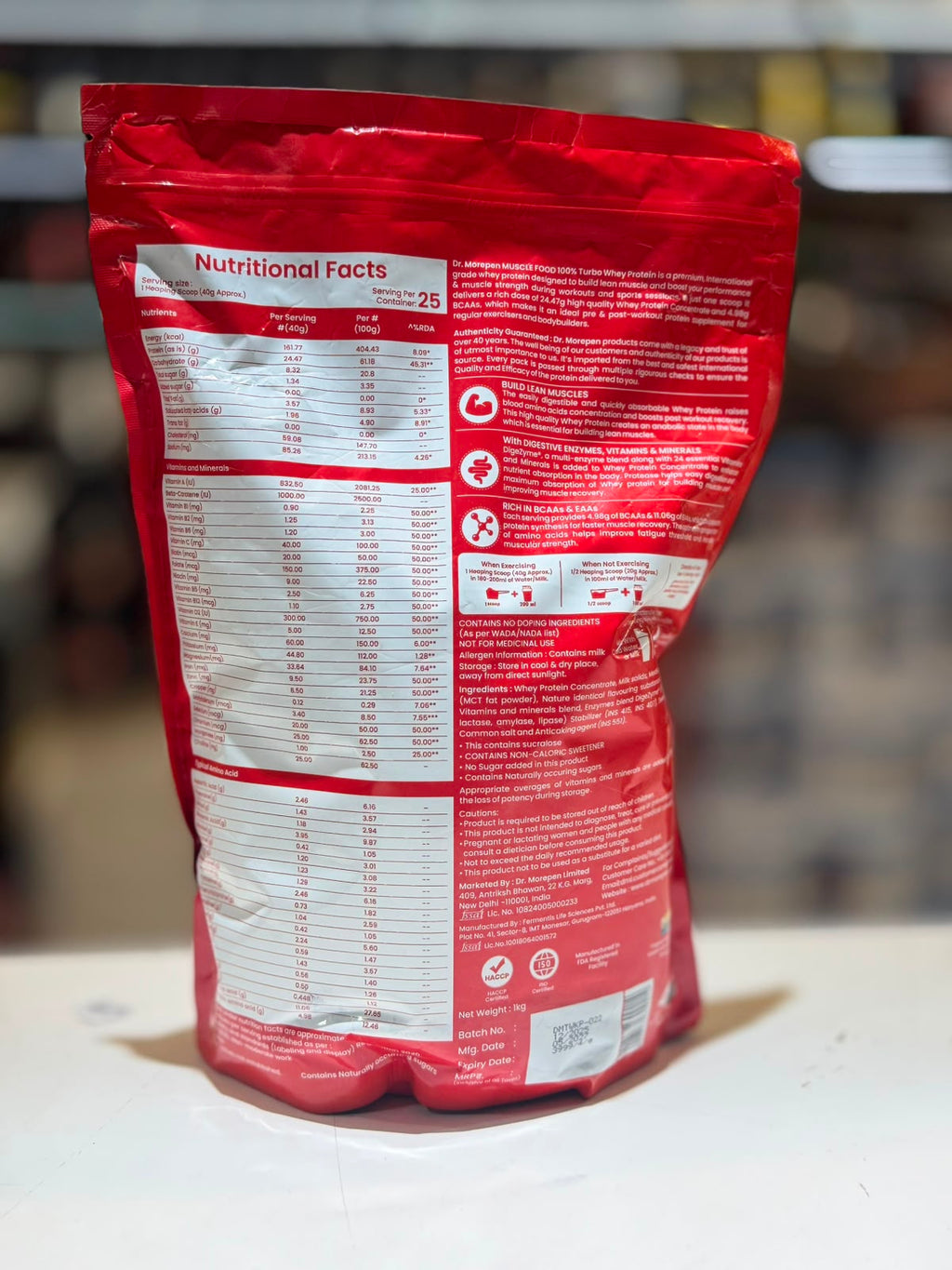 Dr. Morepen MuscleFood 100% Turbo Whey Protein – Kesar Pista (1kg)