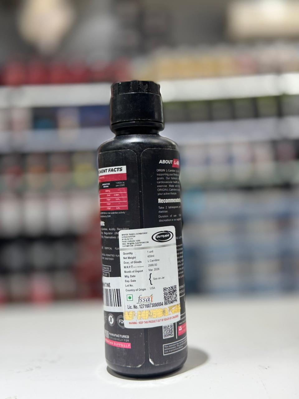 American Supps Origin Liquid L Carnitine Watermelon