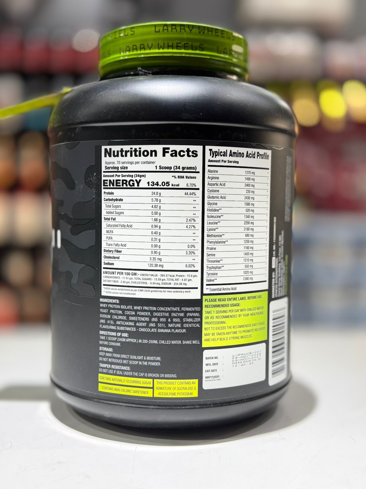 PR Supplements Whey Larry Wheels Chocolate Banana