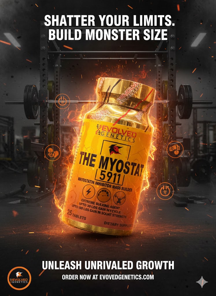 Evolved Genetics THE MYOSTAT 5911 - Myostatin Inhibitor GAIN Mass Builder (25 Tablets)