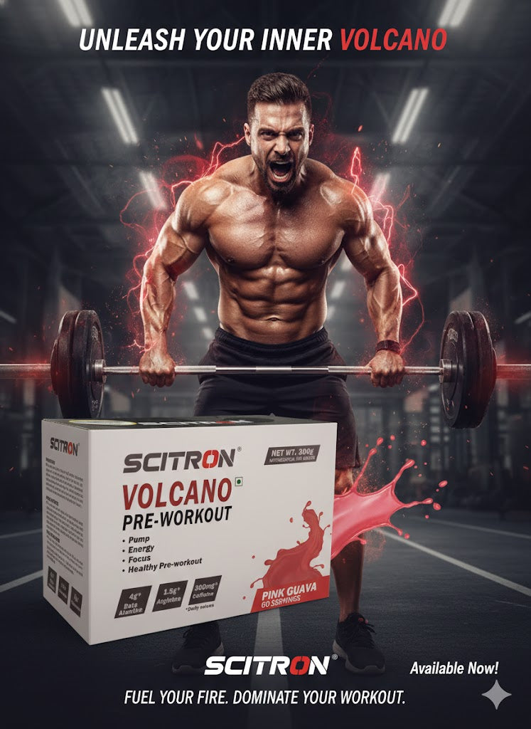 SCITRON VOLCANO® Pre-Workout – Explosive Energy & Pump (Pink Guava)