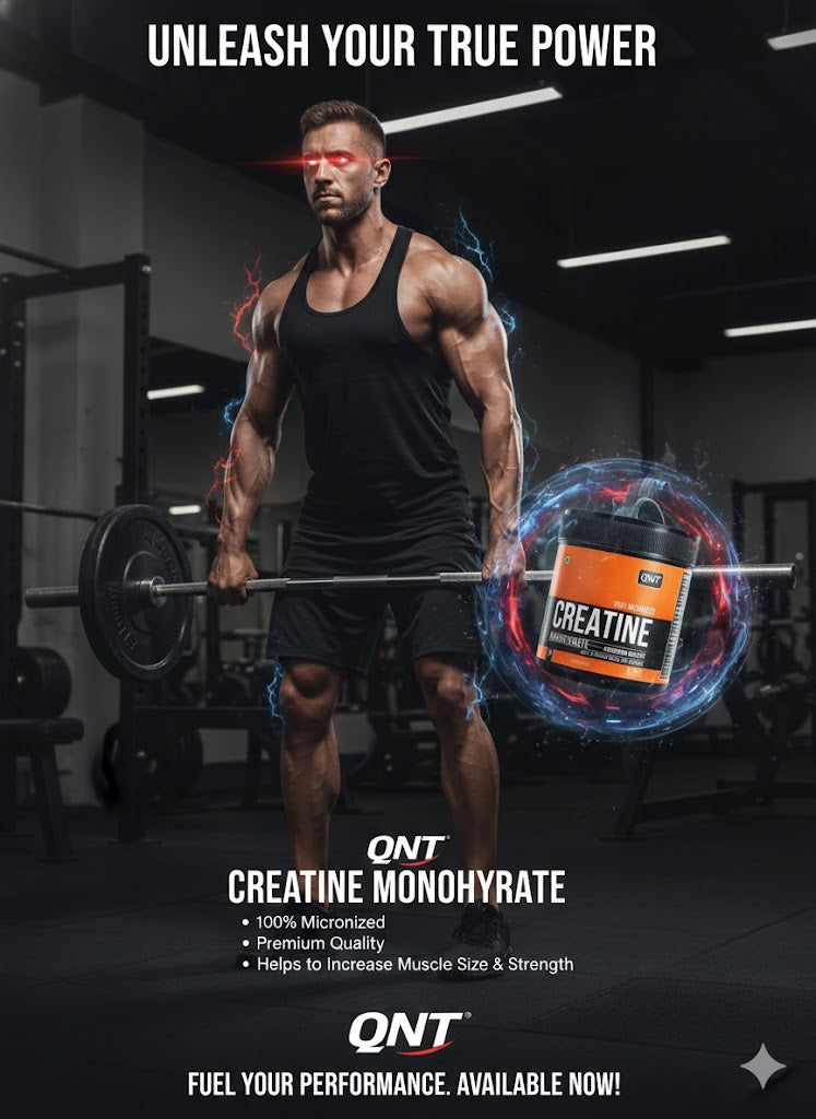 QNT | 100% MICRONIZED CREATINE MONOHYDRATE – Premium Quality Strength & Size (180g)