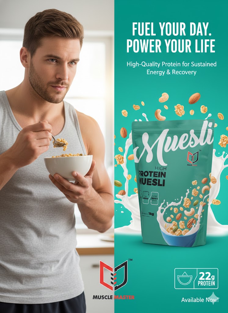 High Protein Muesli – 1kg Breakfast Cereal with Super Seeds, Nuts & Dark Chocolate