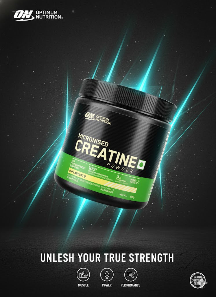 Optimum Nutrition (ON) Micronised Creatine Powder – 100% Pure Creatine Monohydrate for Explosive Performance | Unflavoured (250g / 83 Servings)