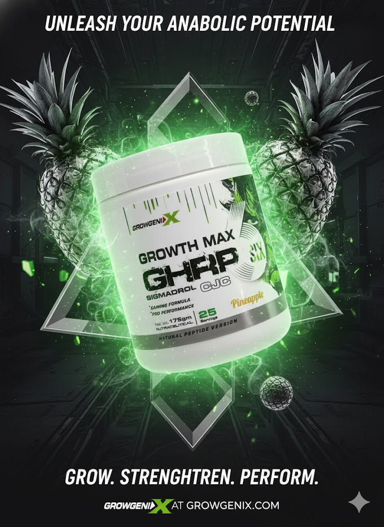 Growgenix Growth Max GHRP-6 – Pro Performance Gaining Formula (Pineapple Flavour, 175g)