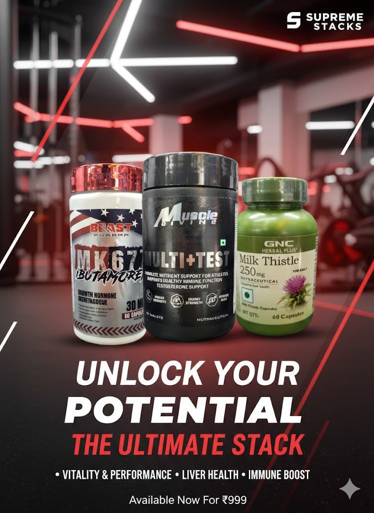 Elite Performance & Recovery Stack: Beast Pharma MK677, Muscle Divine Multi+Test, & GNC Milk Thistle