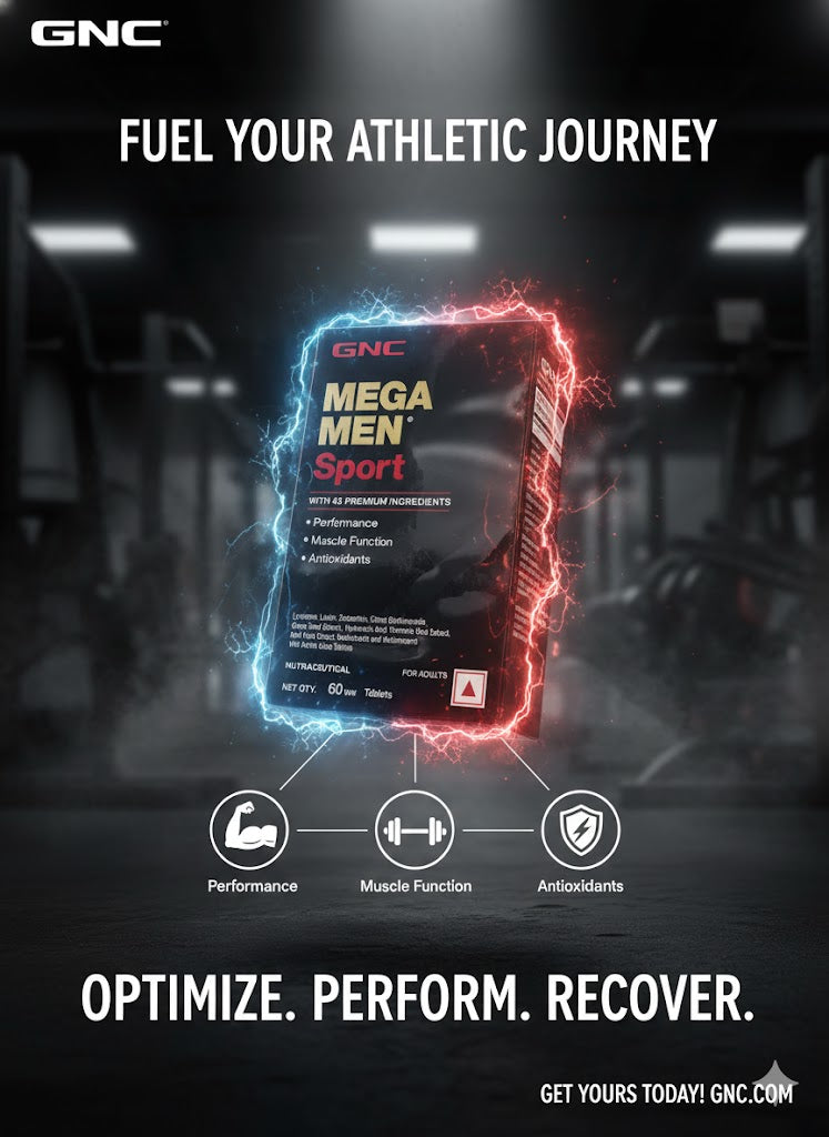 GNC Mega Men Sport – High-Performance Multivitamin with 43 Premium Ingredients (60 Tablets)