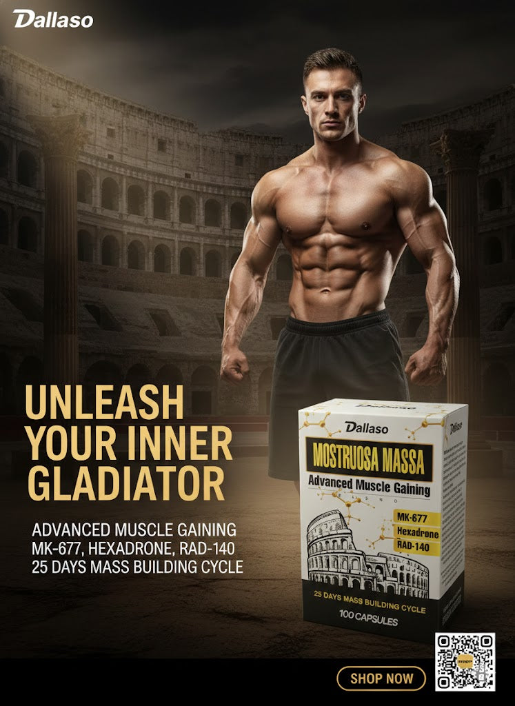Dallaso Mostruosa Massa: Advanced Muscle Gaining Blend – 100 Capsules