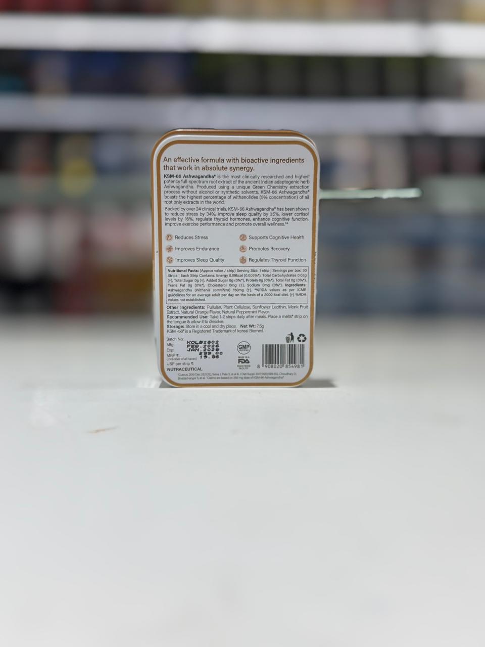Wellbeing Nutrition Melts Ashwagandha Orange Mint